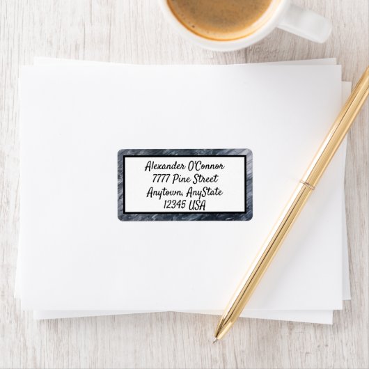 Zwart wit Abstract retourlabel Etiket (Insitu)