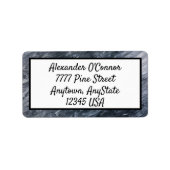 Zwart wit Abstract retourlabel Etiket (Voorkant)