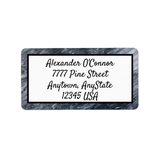 Zwart wit Abstract retourlabel Etiket (Voorkant)
