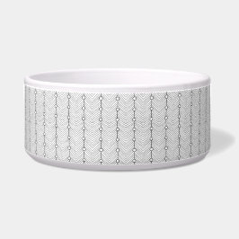 Zwart & Wit Abstract Retro Print Grote Pet Bowl Voerbakje
