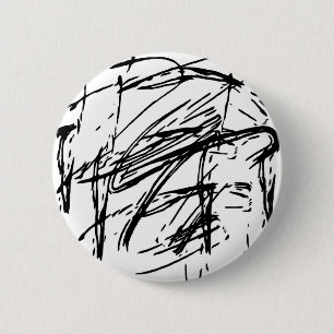 Zwart-wit abstract ronde button 5,7 cm