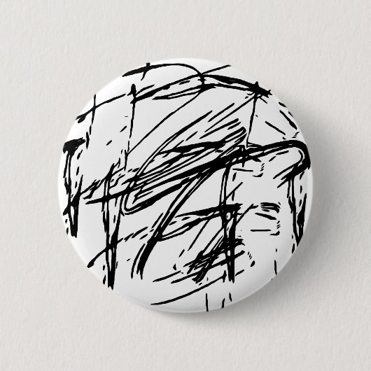 Zwart-wit abstract ronde button 5,7 cm (Voorkant)