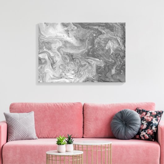 Zwart-wit abstract schilderij canvas afdruk (Insitu (Woonkamer))