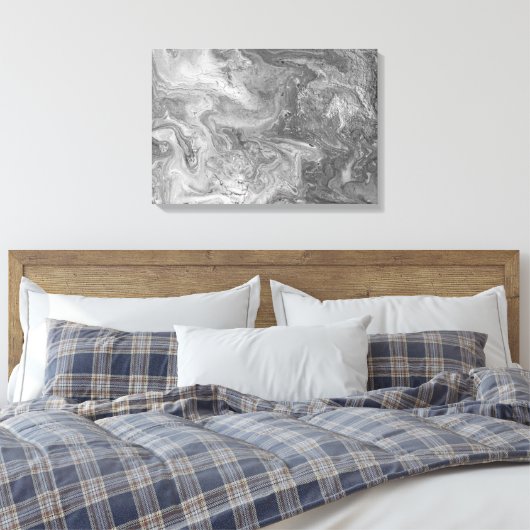 Zwart-wit abstract schilderij canvas afdruk (Insitu (Slaapkamer))