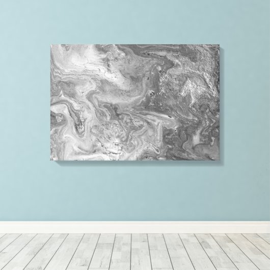 Zwart-wit abstract schilderij canvas afdruk (Insitu (Houten vloer))