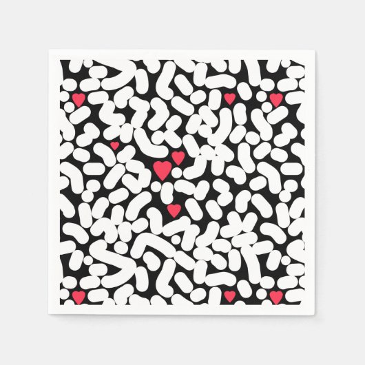 Zwart wit abstract servet (Voorkant)