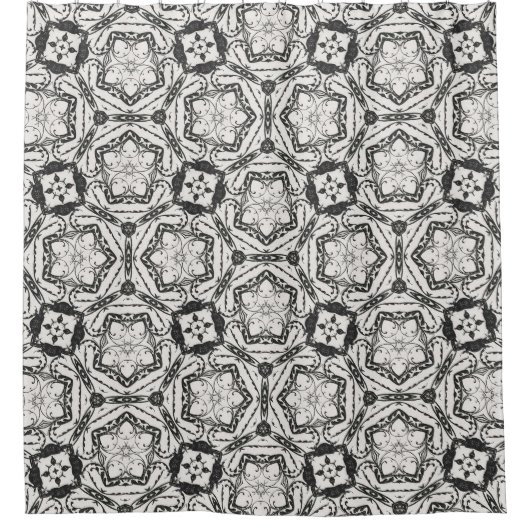 Zwart-wit Abstract Shower-gordijn Douchegordijn (Voorkant)