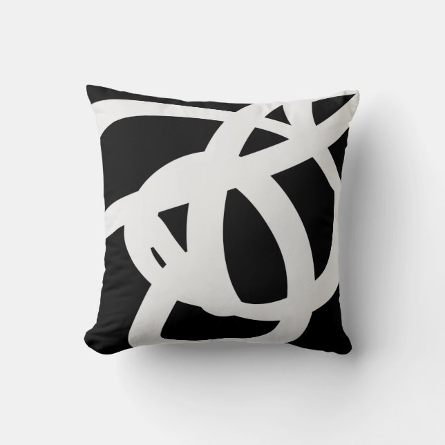 Zwart-wit Abstract Sierkussen (Voorkant)
