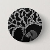 Zwart & Wit Abstract Skeleton Tekening Button (Voorkant)