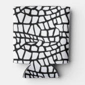 Zwart-wit Abstract slanke afdrukontwerp is geschik Blikjeskoeler (Voorkant)