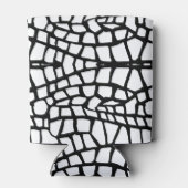 Zwart-wit Abstract slanke afdrukontwerp is geschik Blikjeskoeler (Achterkant)