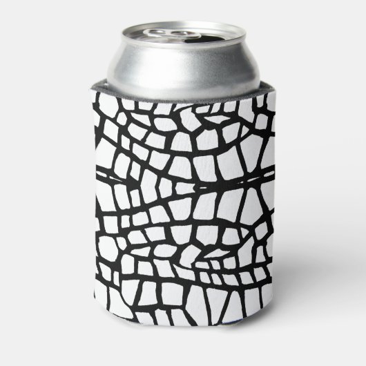 Zwart-wit Abstract slanke afdrukontwerp is geschik Blikjeskoeler (Blikje Achterkant)
