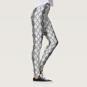 Zwart & Wit Abstract Snake Huidpatroon Leggings (Rechts)