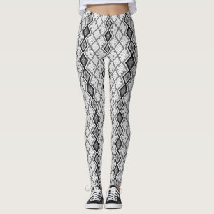 Zwart & Wit Abstract Snake Huidpatroon Leggings