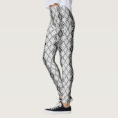 Zwart & Wit Abstract Snake Huidpatroon Leggings (Links)