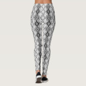 Zwart & Wit Abstract Snake Huidpatroon Leggings (Achterkant)