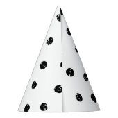 Zwart-wit Abstract Stip Feesthoedjes (Achterkant)