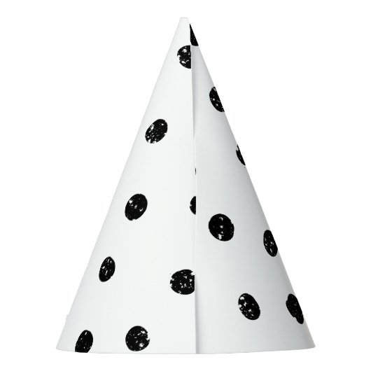 Zwart-wit Abstract Stip Feesthoedjes (Achterkant)