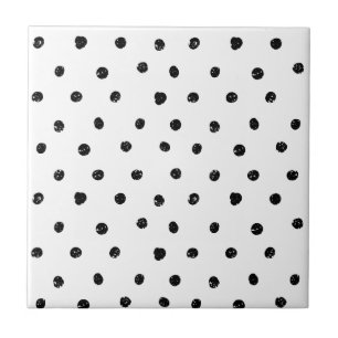 Zwart-wit Abstract Stip Tegeltje