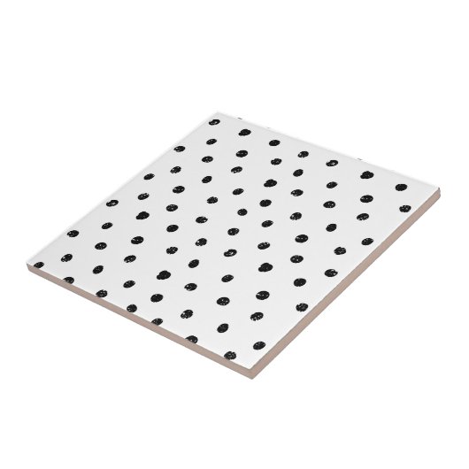 Zwart-wit Abstract Stip Tegeltje (Zijkant)