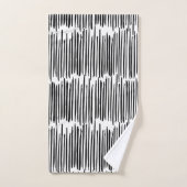 Zwart-wit Abstract Stripe Patroon Bad Handdoek (Handdoek)
