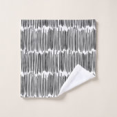Zwart-wit Abstract Stripe Patroon Bad Handdoek (Wasdoekje)
