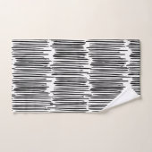 Zwart-wit Abstract Stripe Patroon Bad Handdoek (Handdoek)