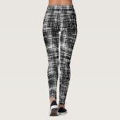 Zwart-wit Abstract Stripe Patroon Leggings (Achterkant)
