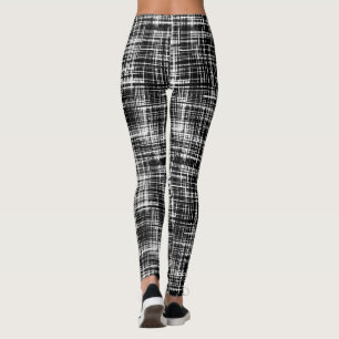Zwart-wit Abstract Stripe Patroon Leggings