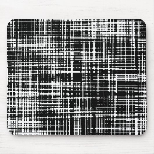 Zwart-wit Abstract Stripe Patroon Muismat (Voorkant)