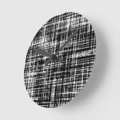 Zwart-wit Abstract Stripe Patroon Ronde Klok (Hoek)