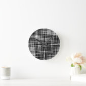Zwart-wit Abstract Stripe Patroon Ronde Klok (Huis)