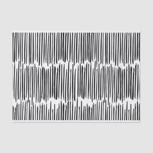 Zwart-wit Abstract Stripe Patroon Tissuepapier (Voorkant)