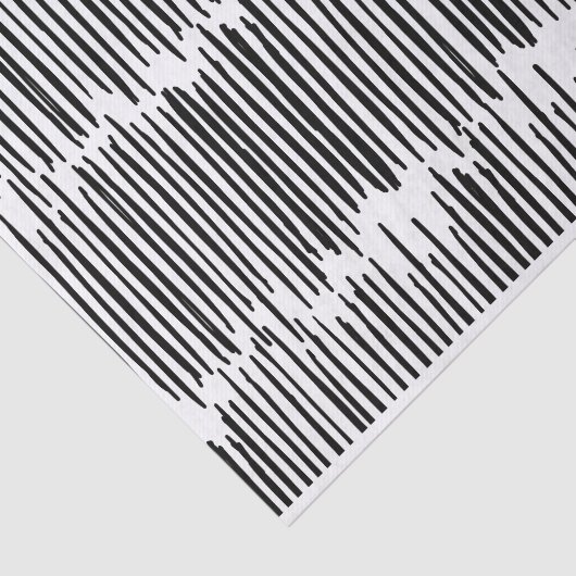 Zwart-wit Abstract Stripe Patroon Tissuepapier (Detail)