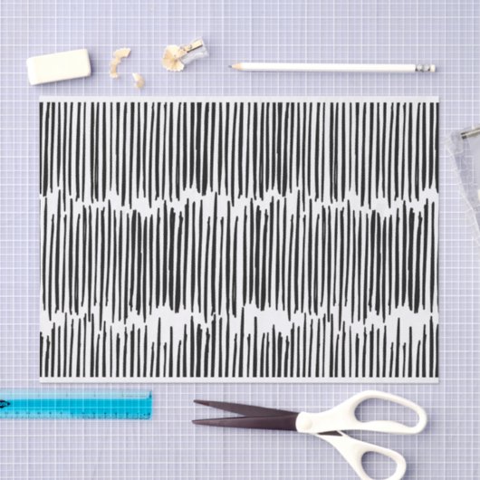 Zwart-wit Abstract Stripe Patroon Tissuepapier (Craft)