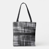 Zwart-wit Abstract Stripe Patroon Tote Bag (Achterkant)