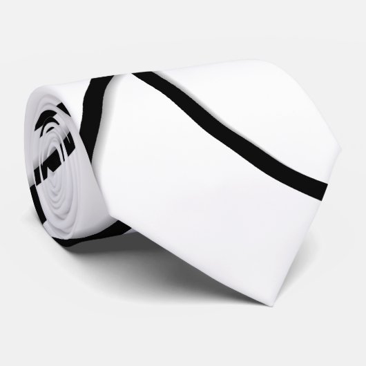Zwart-wit, Abstract Stropdas (Opgerold)