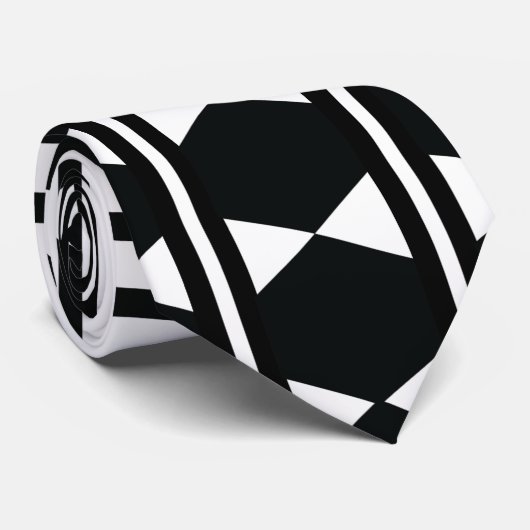 Zwart-wit Abstract Stropdas Modern minimalistisch (Opgerold)