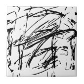 Zwart-wit abstract tegeltje (Voorkant)