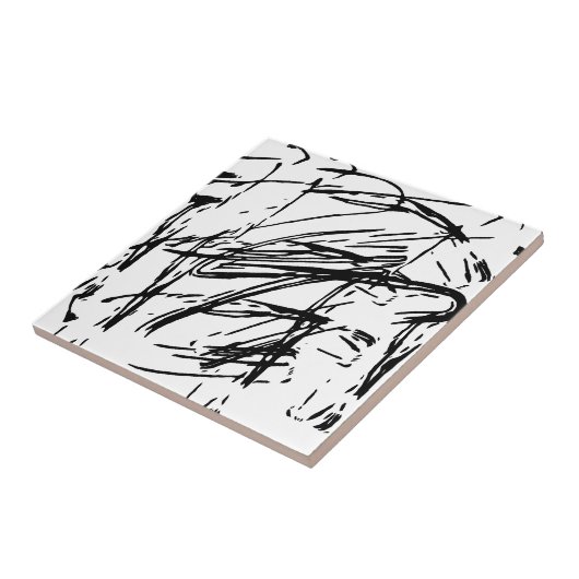 Zwart-wit abstract tegeltje (Zijkant)