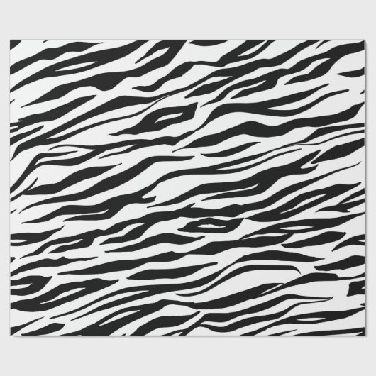 Zwart Wit Abstract Tijger Dier Bont Huid Elegant Cadeaupapier (Vlak)