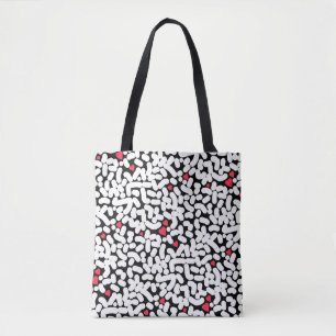 Zwart wit abstract tote bag