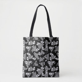 Zwart-wit abstract tote bag