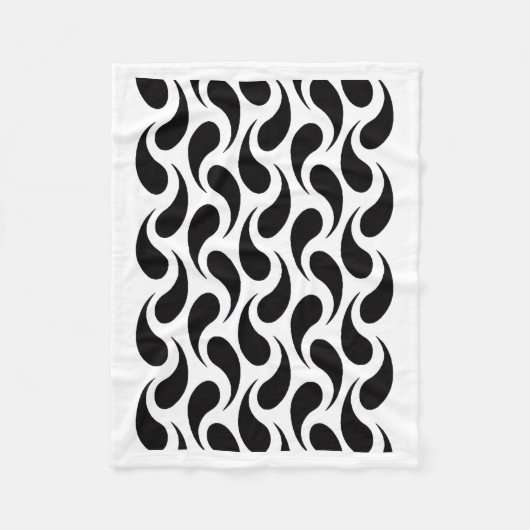 Zwart-wit abstract traandrop patroon deken (Voorkant)