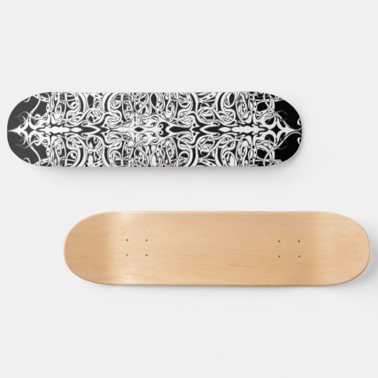 Zwart-wit Abstract Tribal Tattoo Design Persoonlijk Skateboard (Horizontaal)