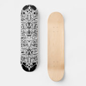Zwart-wit Abstract Tribal Tattoo Design Persoonlijk Skateboard (Voorkant)