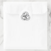 Zwart-wit abstract van drie onderling verbonden c ronde sticker (Tas)