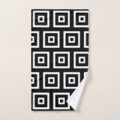 Zwart-wit abstract vierkant bad handdoek (Handdoek)