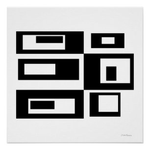 Zwart-wit abstract vierkant POSTER