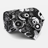 Zwart-wit abstract vormpatroon stropdas (Opgerold)